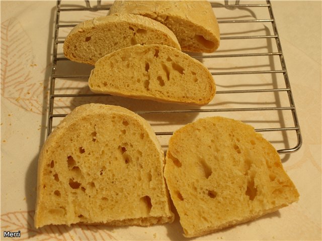 Chiabatta in the oven