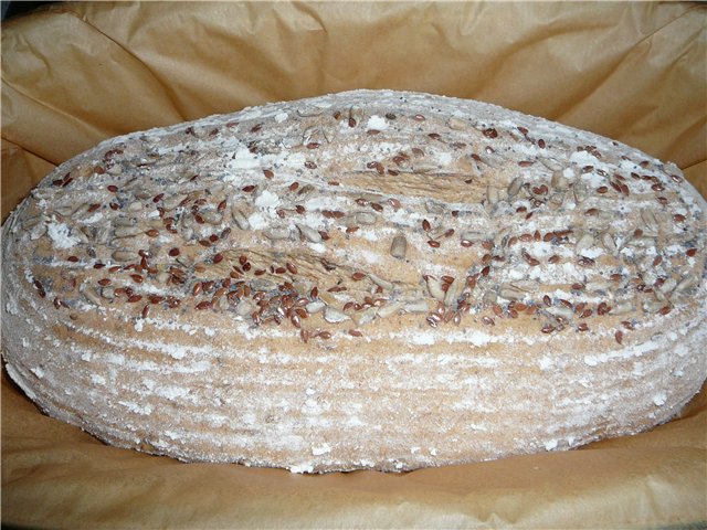 Pane alla contadina con spugna in una macchina per il pane