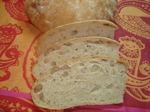 Rustic wheat bread (Pane Bigio) in the oven