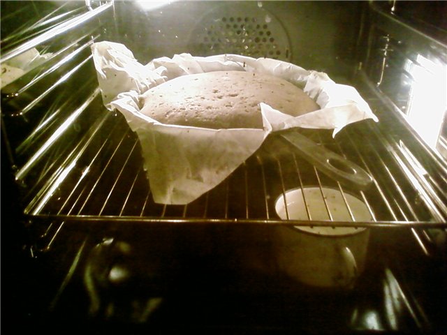 Sourdough bread in the oven