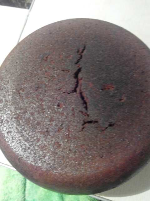 Chocolate cake on boiling water