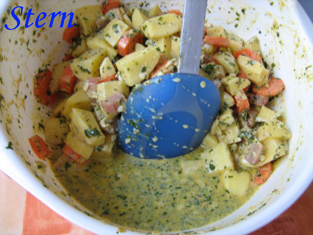 Marinated potatoes baked in foil