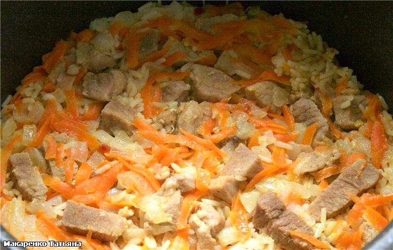 Pilaf with pork