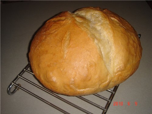 Wheat bread on ripe dough (self-leavening)