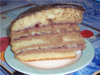 Chocolate cake on boiling water