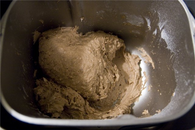 Black rye bread in a bread maker