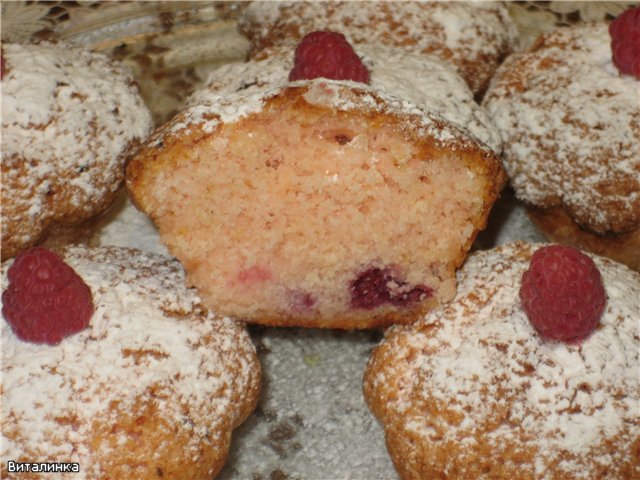 Muffins de frambuesa en gelatina