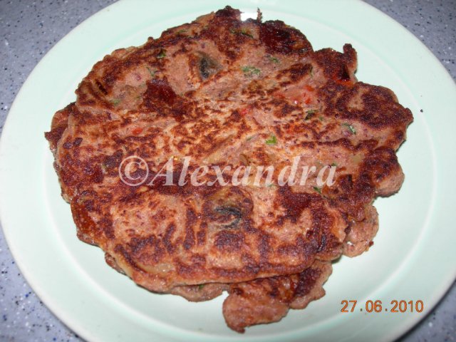 Tortitas de frijoles con champiñones