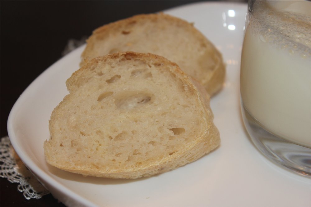 Stokbrood op oud deeg / Baguette de pate fermentee (oven)