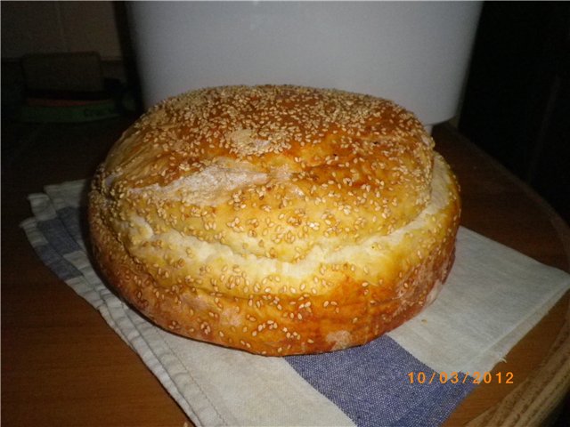 Milk cake on the hearth (oven)