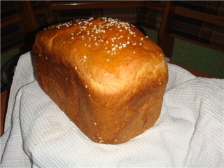 Pane al sesamo con miele e latte (macchina per il pane)