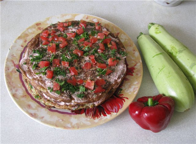 Berenar de pastissos de creps de carbassó