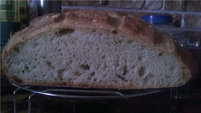 Pane di grano su pasta matura (autolievitazione)