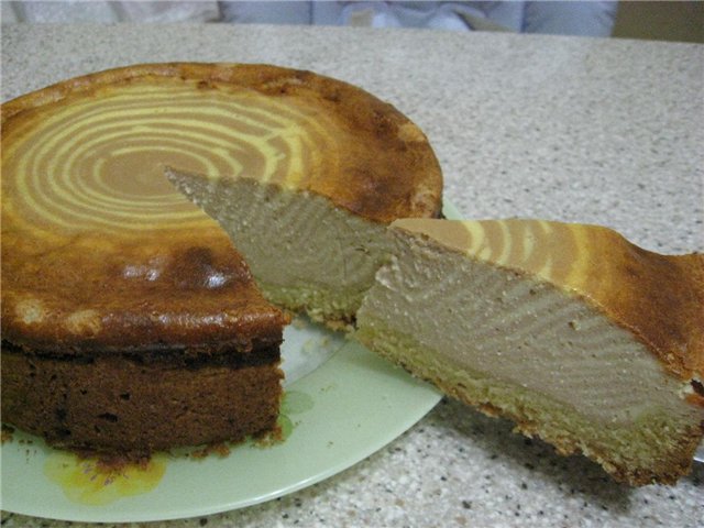 Pastel de cuajada de cebra