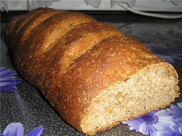 Pane integrale con crusca