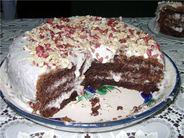 Torta al cioccolato in acqua bollente