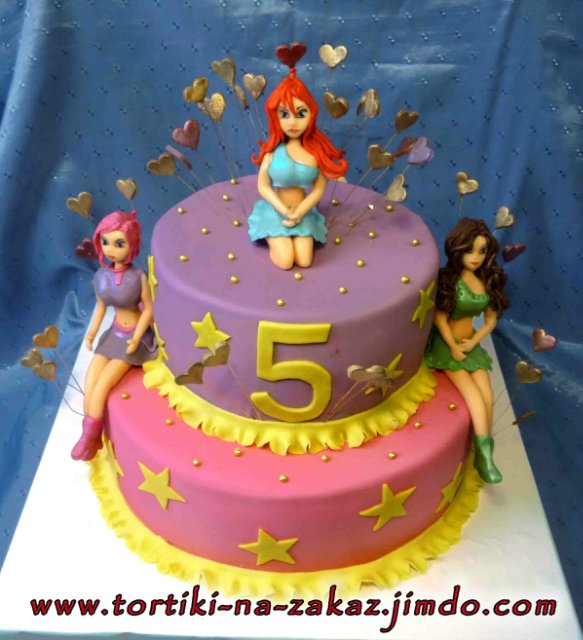 Torte con fate basate sul cartone animato Winx e altri