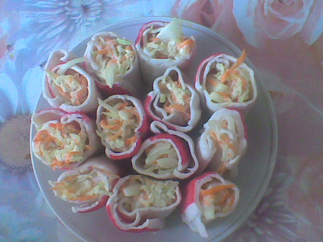 Rollos de panqueques de verduras