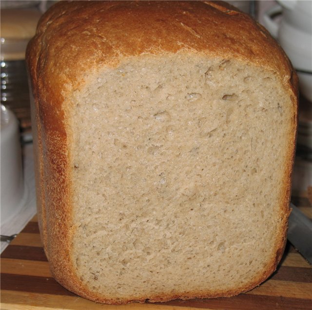 Darnitskiy bread with kefir sourdough in a bread maker