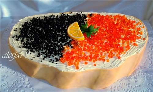 Barili e panini con caviale (torte)