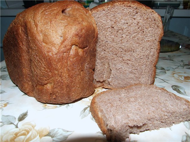 Hele hvetebrød med valnøtter (brødmaker)