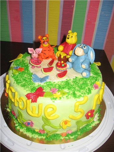 Torte basate sul cartone animato Winnie the Pooh e tutto, tutto, tutto