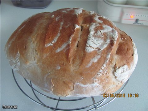 Sourdough bread in the oven