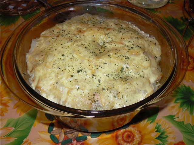 Pollastre amb xucrut i patates al forn