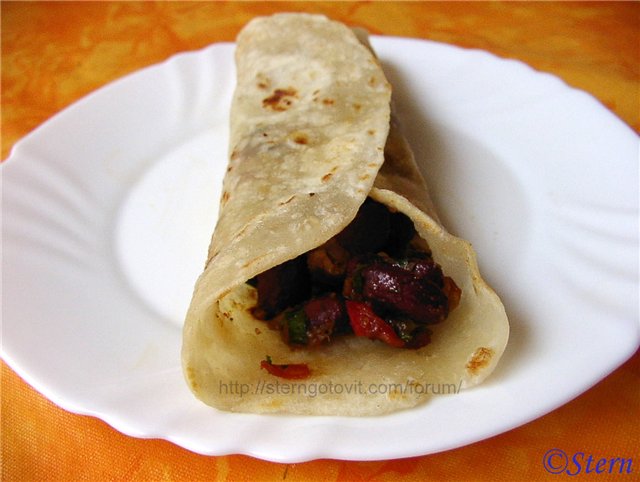 Tortilla con ripieno di carne