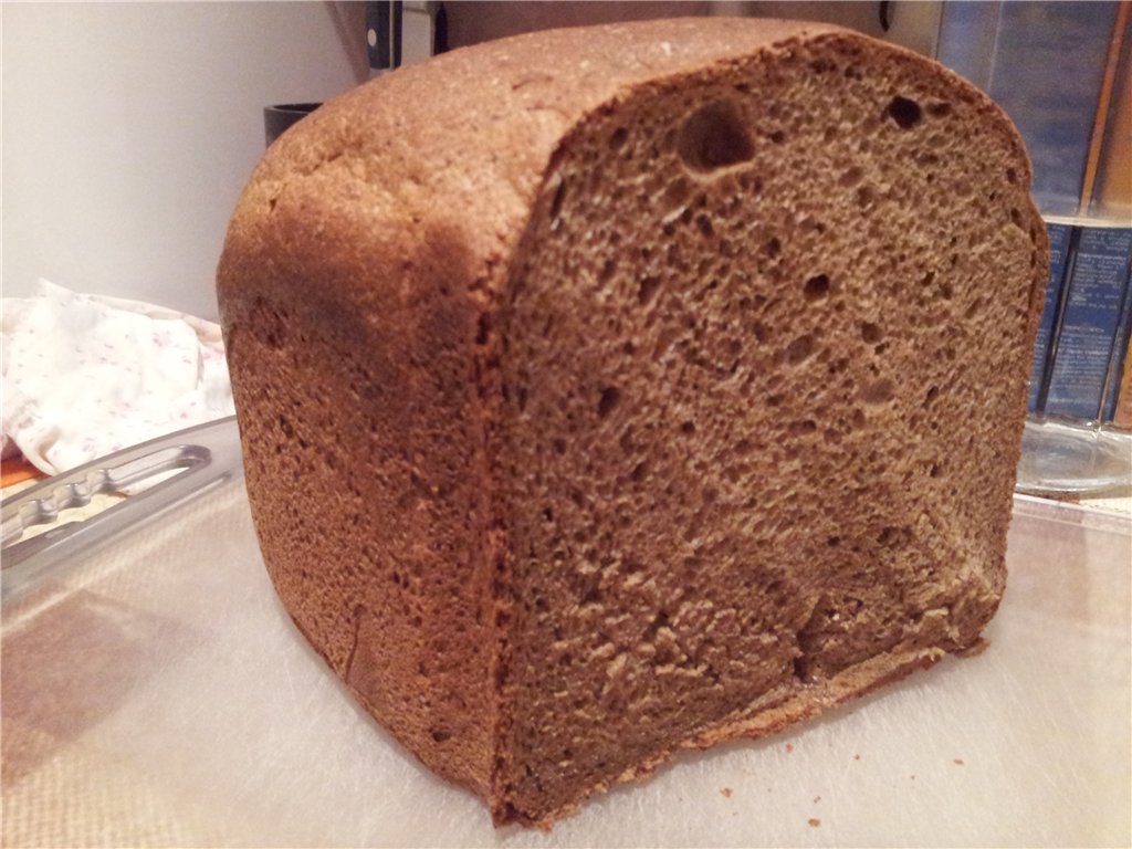 Pane di frumento e segale 50x50 con lievito di birra (macchina per il pane)