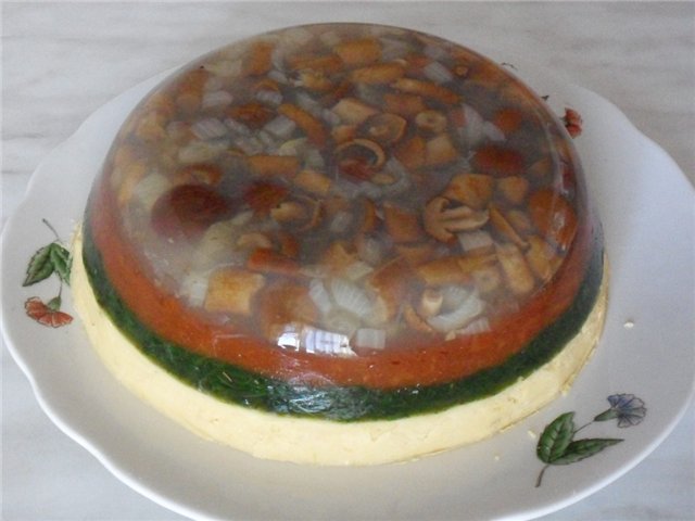 Vegetarische aspic "Regenboog van smaak"