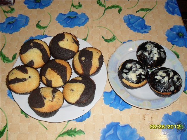 Muffins de dos tonos