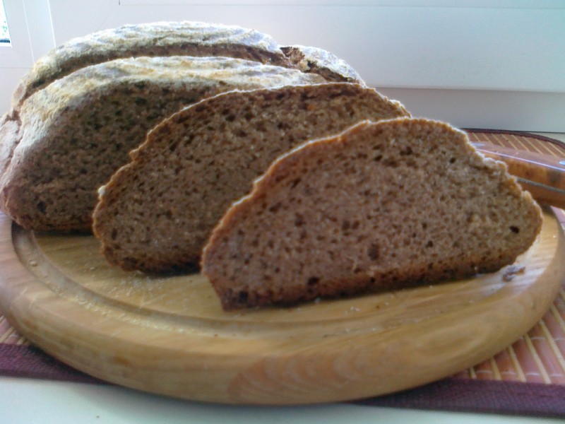 Pane di segale a lievitazione naturale in una macchina per il pane