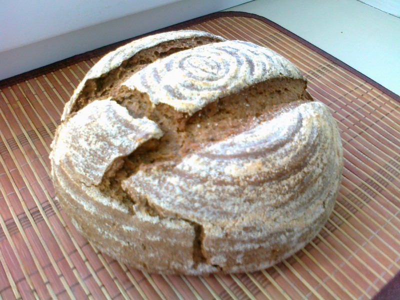 Sourdough rye bread in a bread maker