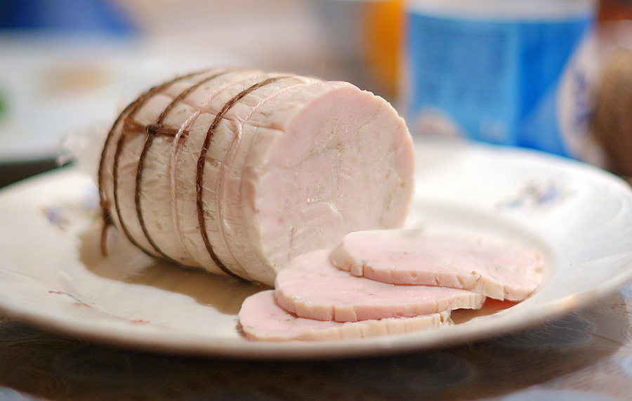 Chicken breast ham in a slow cooker