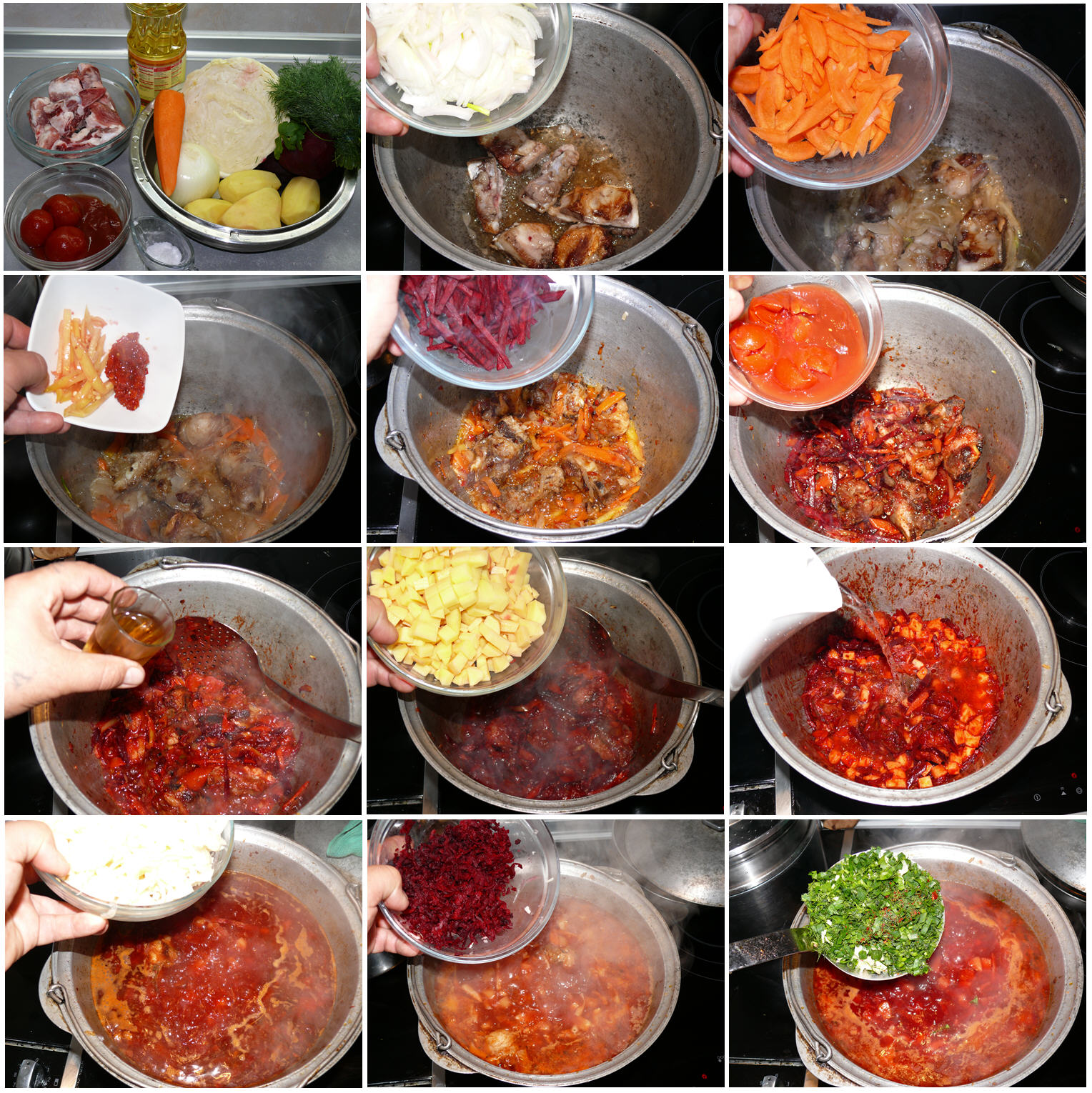 Borscht in a cauldron