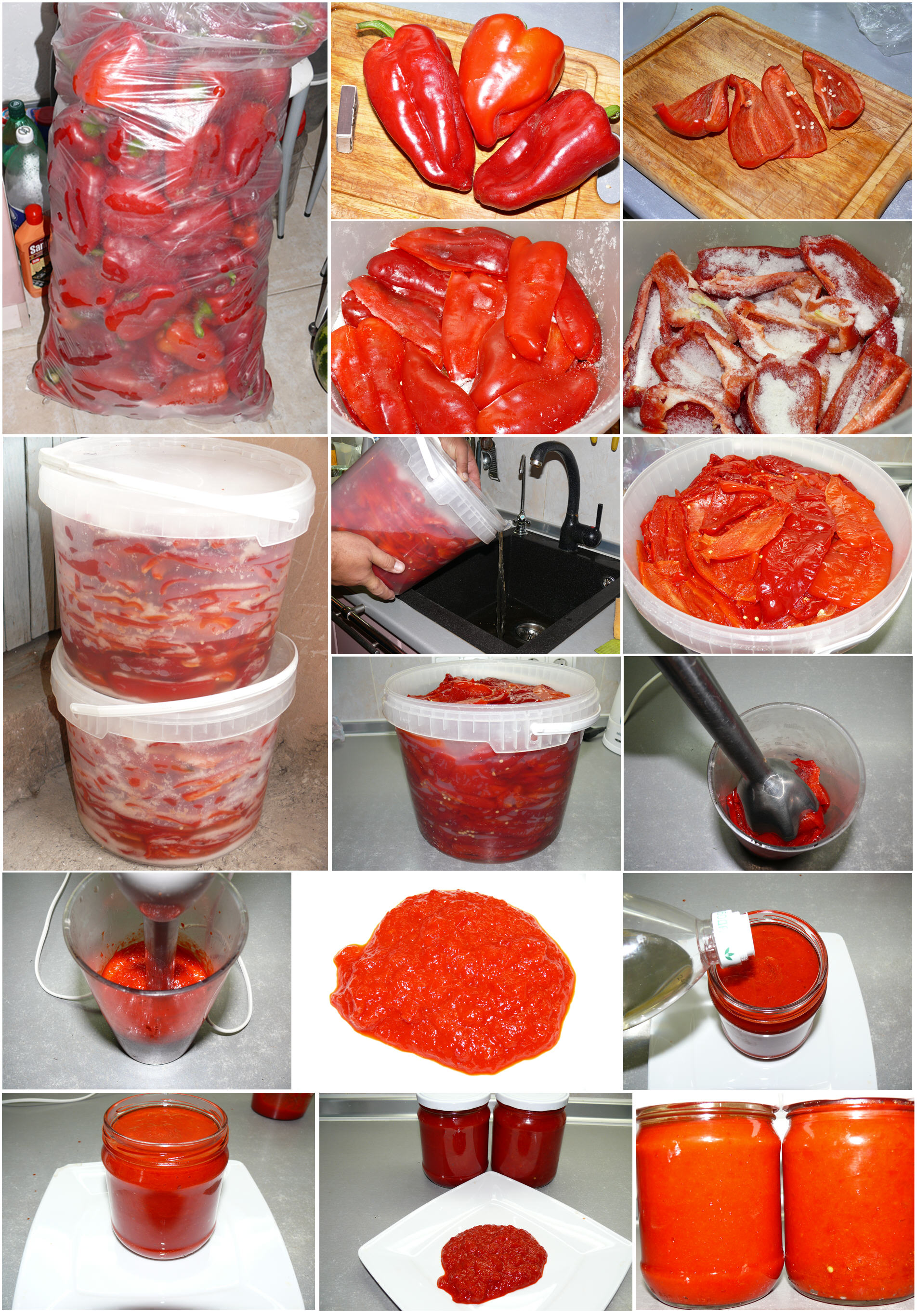 Salted sweet red pepper paste