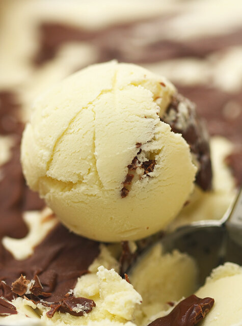 Helado de menta con chocolate