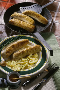 Weisswurst (białe kiełbasy bawarskie)