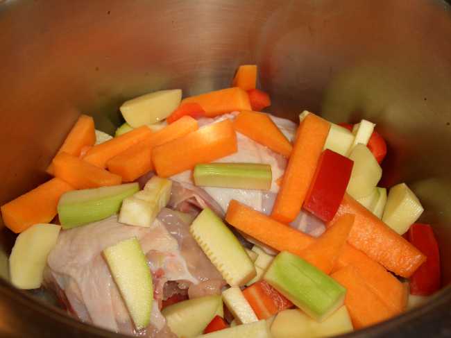 Suppe med gresskar og courgette (kok uten vann)