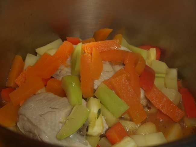 Suppe med gresskar og courgette (kok uten vann)