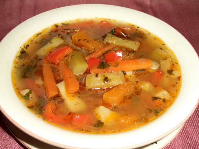 Sopa de calabaza y calabacín (cocinar sin agua)