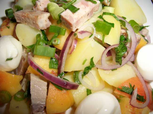 Warm Potato Peach Salad