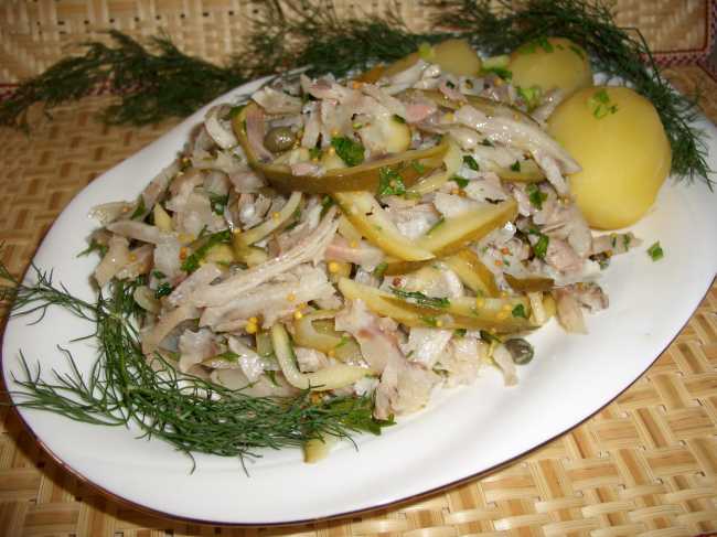 Varkensboutensalade met augurken