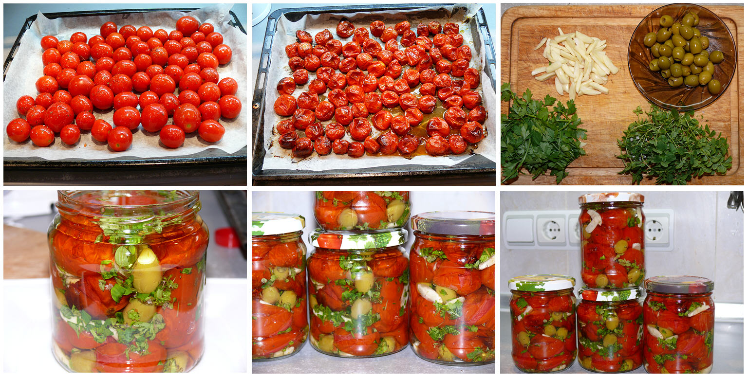 Pomodori secchi al forno in olio profumato (cottura e conserve)