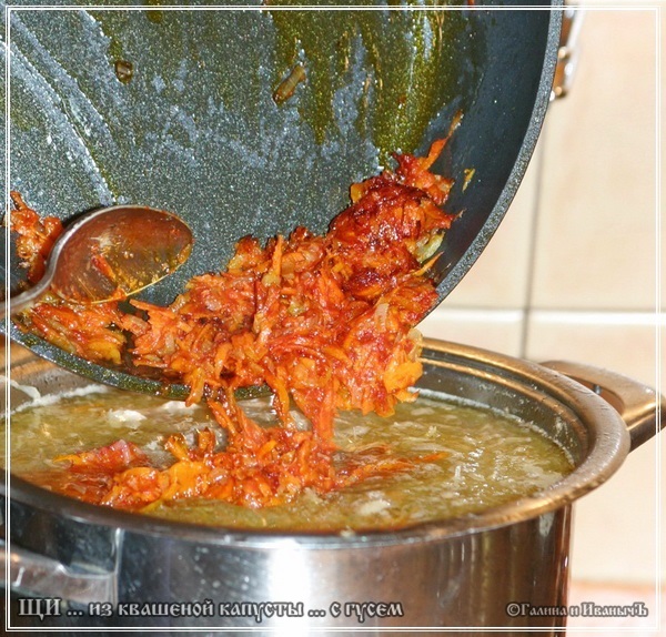 Sopa de col agria de chucrut con ganso