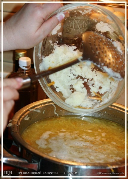 Sopa de col agria de chucrut con ganso