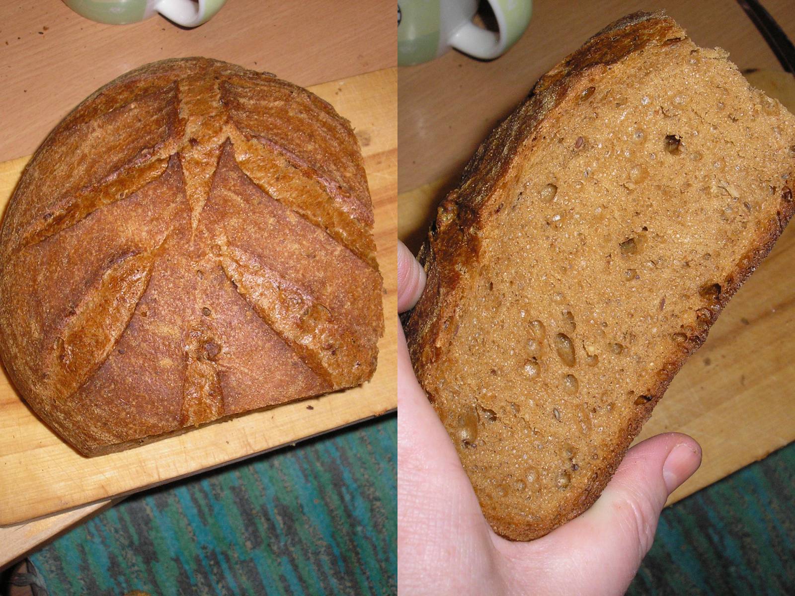 Pane di frumento e segale 50x50 con lievito di birra (macchina per il pane)