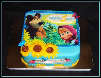 เค้กจากการ์ตูนเรื่อง Masha and the Bear