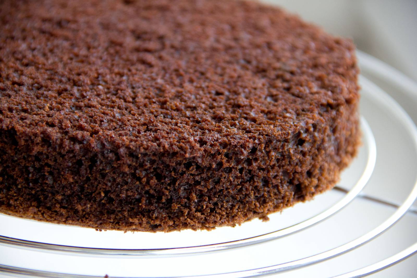 Chocolate cake on boiling water